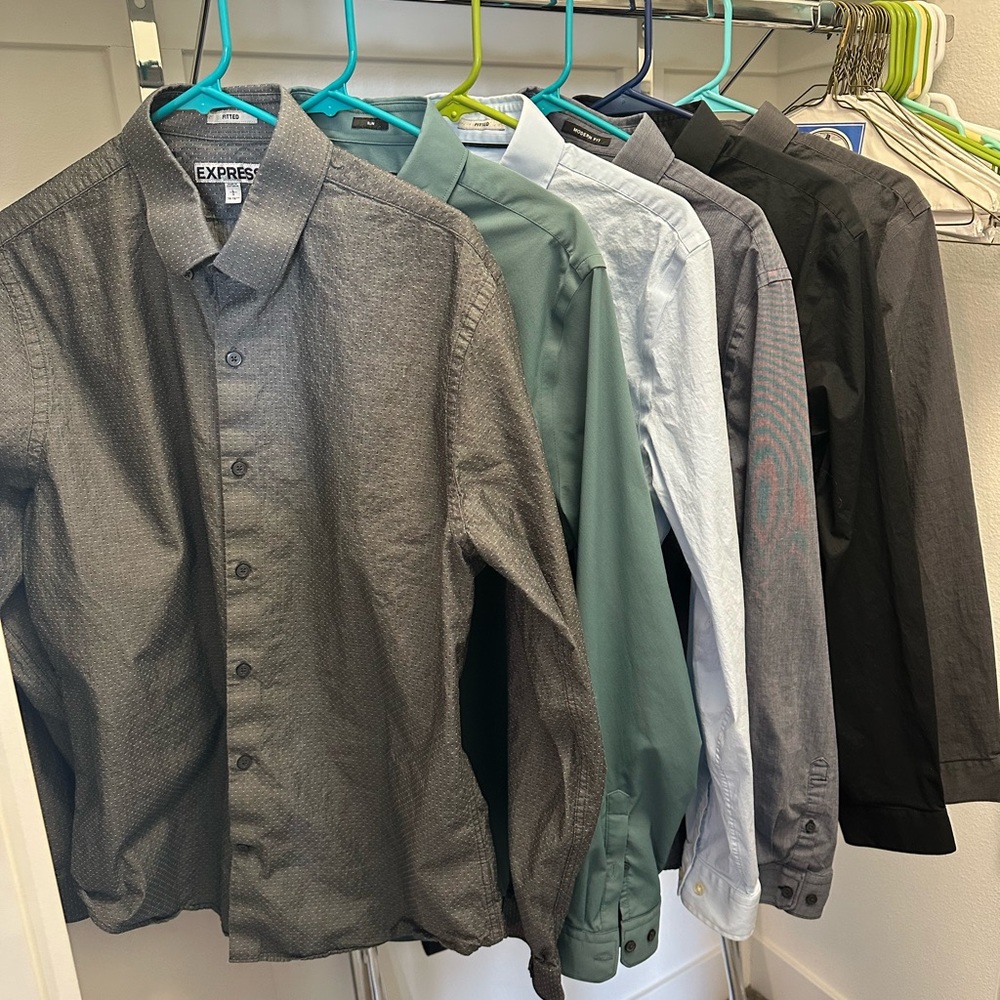 Lot of 6 Men’s express dress shirt size large